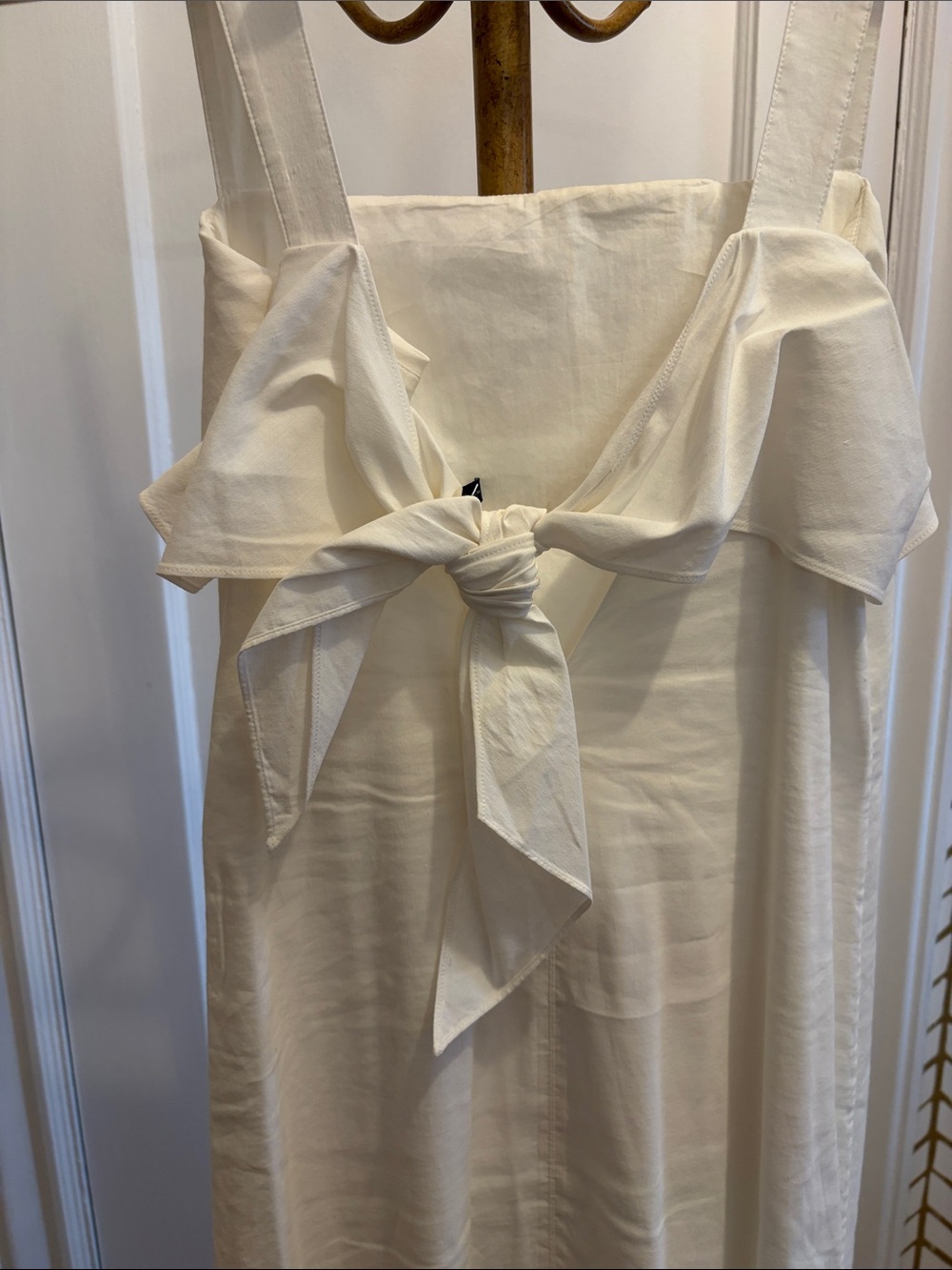 Women’s Cream Maxi Sundress with Ruffle Hem - Picture 3 of 4